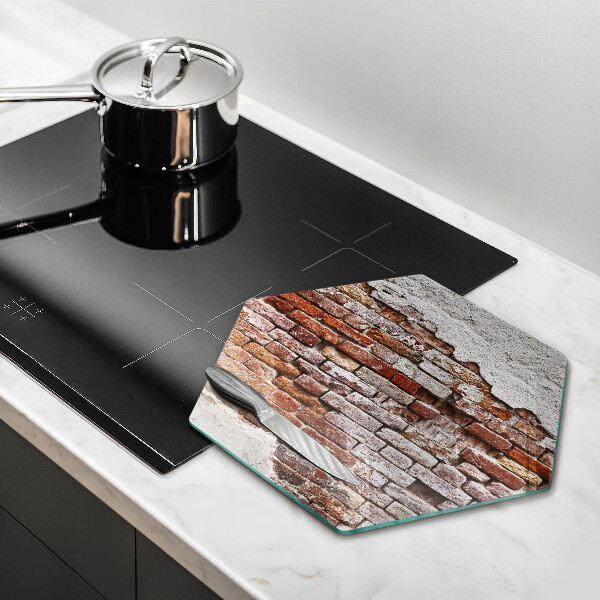 Cache plaque de cuisson Vieux mur de brique et de béton