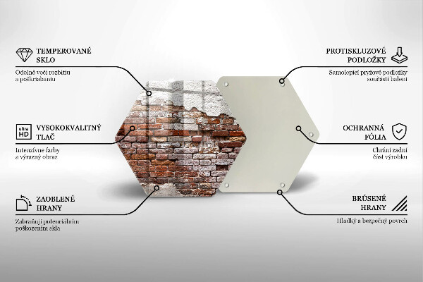 Cache plaque de cuisson Vieux mur de brique et de béton