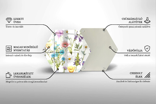 Cache plaque de cuisson Illustration de fleurs