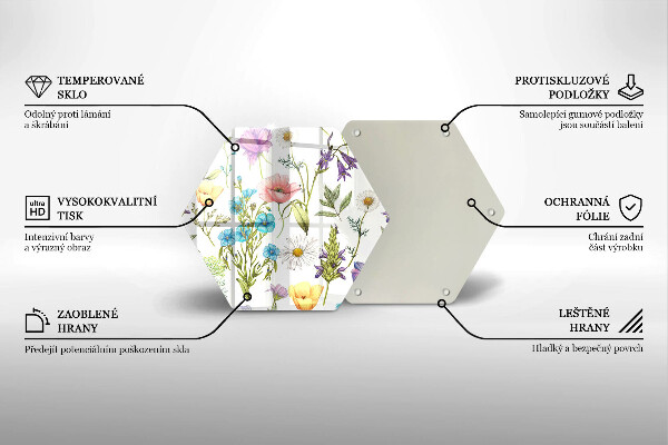 Cache plaque de cuisson Illustration de fleurs