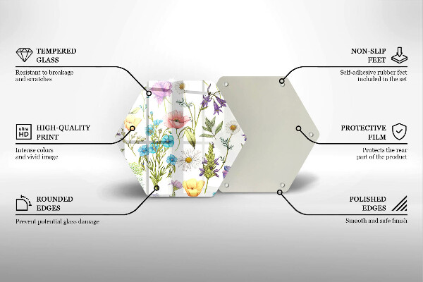 Cache plaque de cuisson Illustration de fleurs