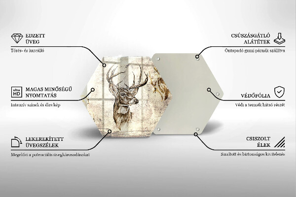 Cache plaque de cuisson Illustration d'animaux de cerf