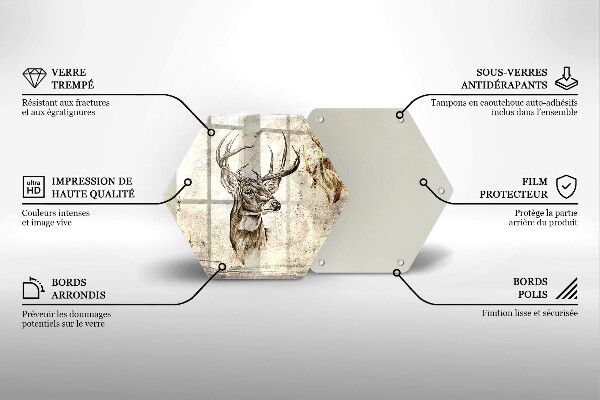Cache plaque de cuisson Illustration d'animaux de cerf