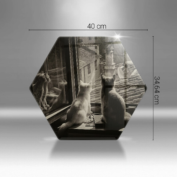 Cache plaque de cuisson Ville et fenêtre des chats