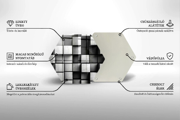 Cache plaque de cuisson Carrés 3D abstraits