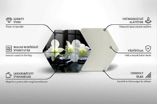 Cache plaque de cuisson Fleurs blanches dans une eau zen