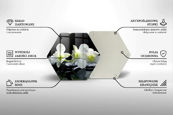 Cache plaque de cuisson Fleurs blanches dans une eau zen