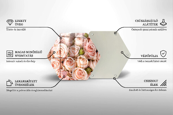 Cache plaque de cuisson Bouquet de roses délicates