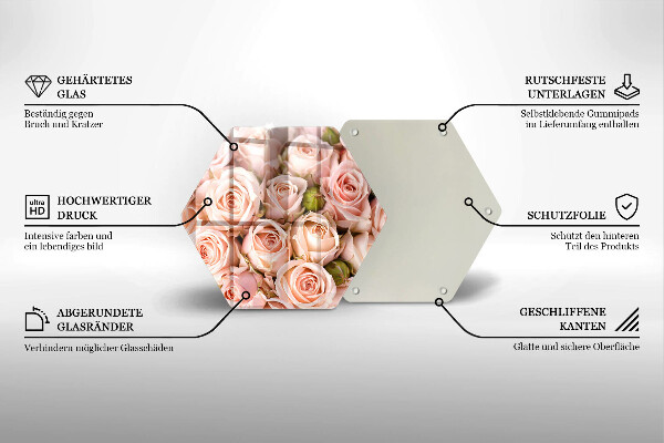 Cache plaque de cuisson Bouquet de roses délicates