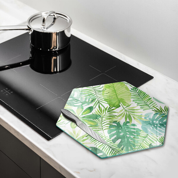 Cache plaque de cuisson Feuilles de boho aquarelle