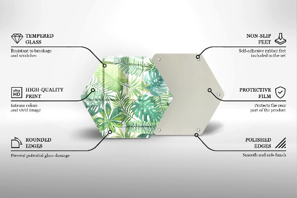 Cache plaque de cuisson Feuilles de boho aquarelle