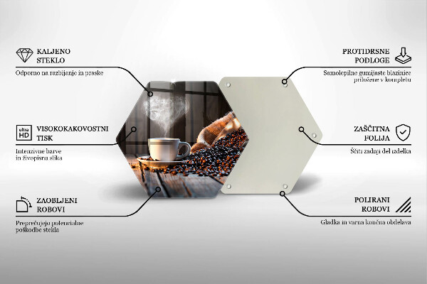 Cache plaque de cuisson Tasse à café et coeur