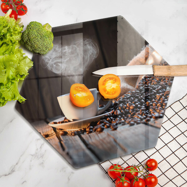 Cache plaque de cuisson Tasse à café et coeur