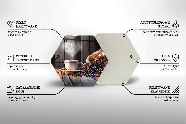 Cache plaque de cuisson Tasse à café et coeur