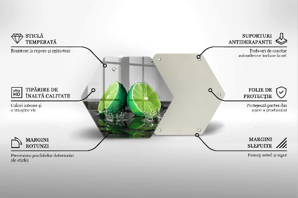 Cache plaque de cuisson Citrons verts juteux et eau