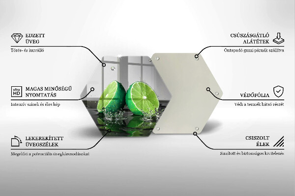 Cache plaque de cuisson Citrons verts juteux et eau