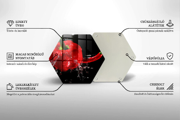 Cache plaque de cuisson Poivrons rouges dans l'eau