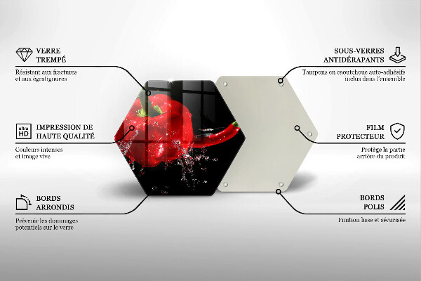 Cache plaque de cuisson Poivrons rouges dans l'eau