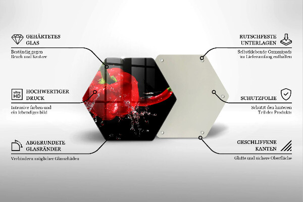 Cache plaque de cuisson Poivrons rouges dans l'eau