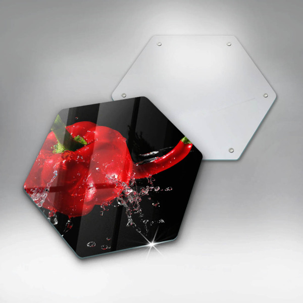 Cache plaque de cuisson Poivrons rouges dans l'eau