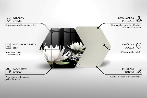 Cache plaque de cuisson Lys blancs sur l'eau