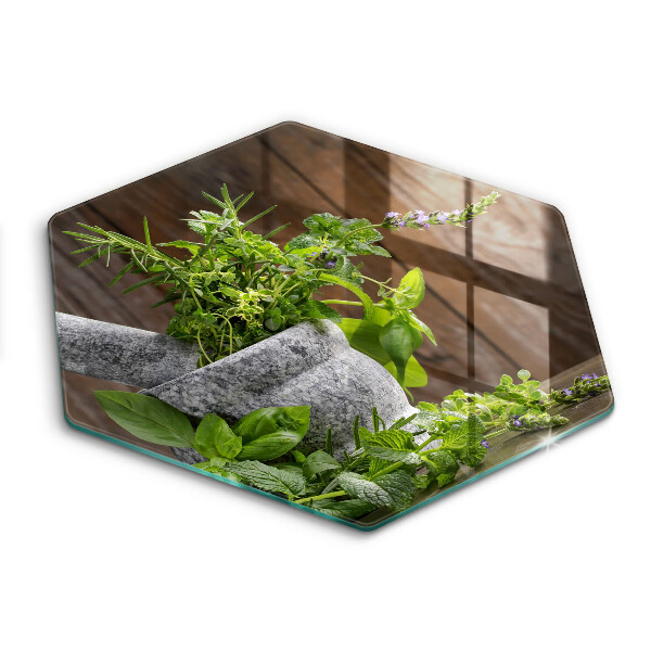 Cache plaque de cuisson Plantes herbes et bois