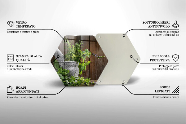 Cache plaque de cuisson Plantes herbes et bois