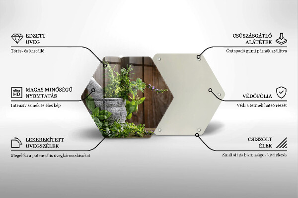 Cache plaque de cuisson Plantes herbes et bois