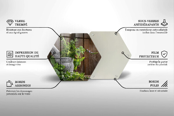 Cache plaque de cuisson Plantes herbes et bois