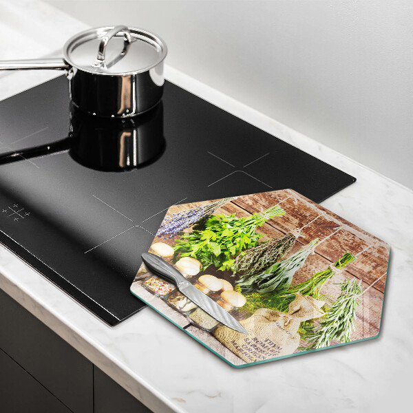 Cache plaque de cuisson Herbes épices et bois