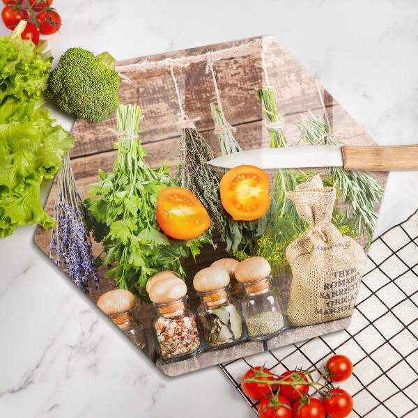 Cache plaque de cuisson Herbes épices et bois