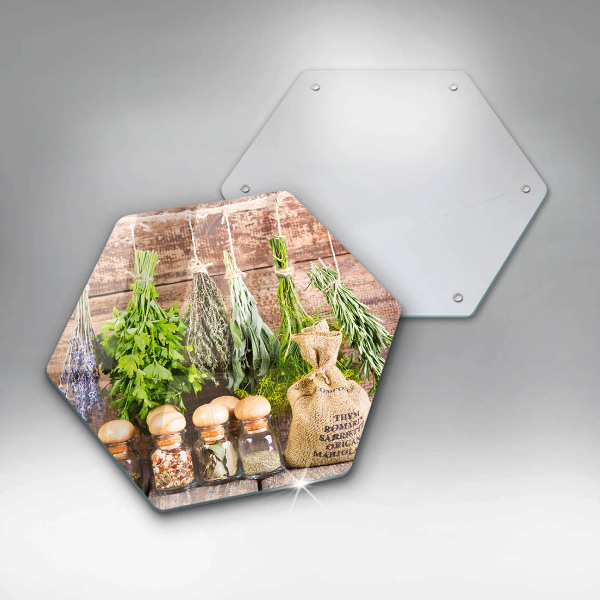 Cache plaque de cuisson Herbes épices et bois