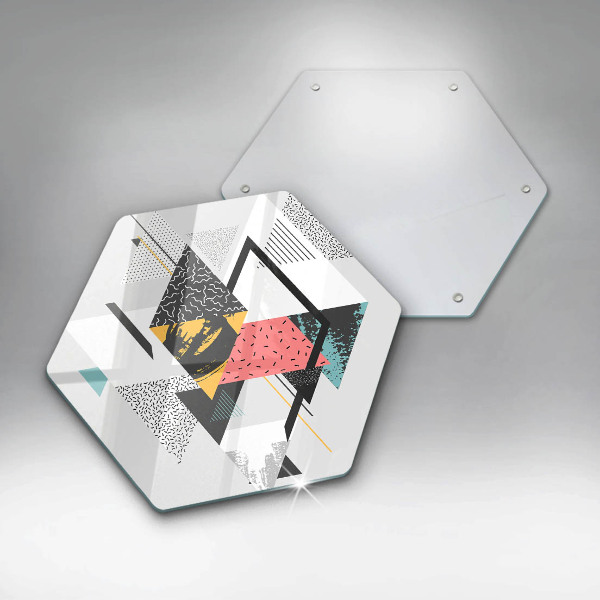 Cache plaque de cuisson Triangles abstraits