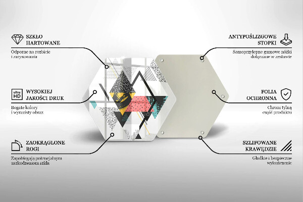 Cache plaque de cuisson Triangles abstraits