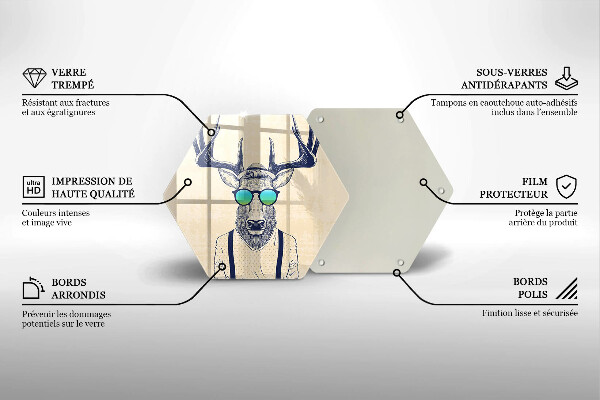 Cache plaque de cuisson Illustration d'homme cerf