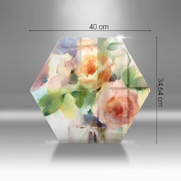 Cache plaque de cuisson Fleurs peintes