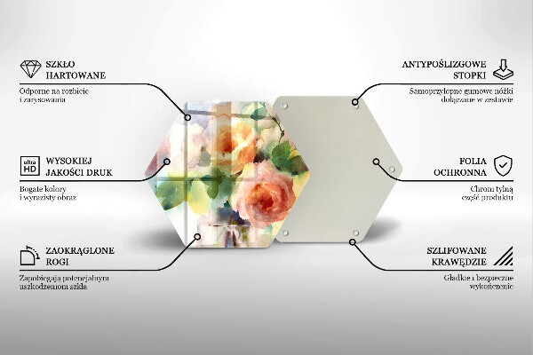 Cache plaque de cuisson Fleurs peintes