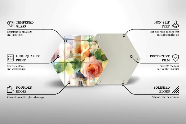 Cache plaque de cuisson Fleurs peintes