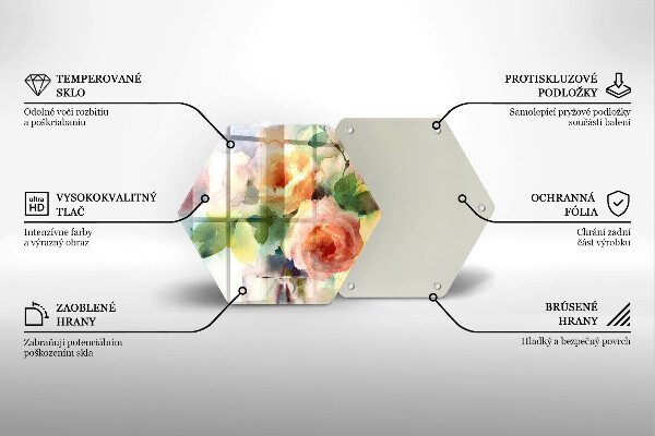 Cache plaque de cuisson Fleurs peintes