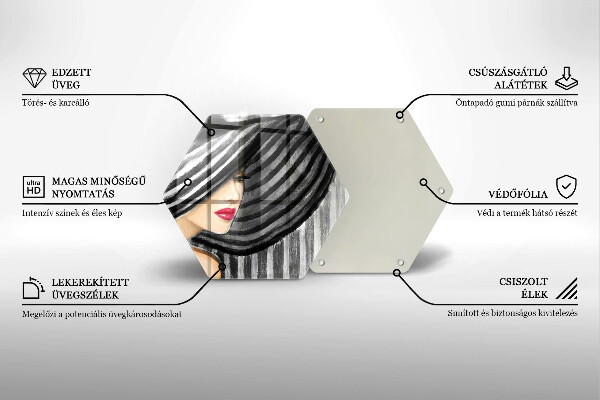 Cache plaque de cuisson Femme au chapeau