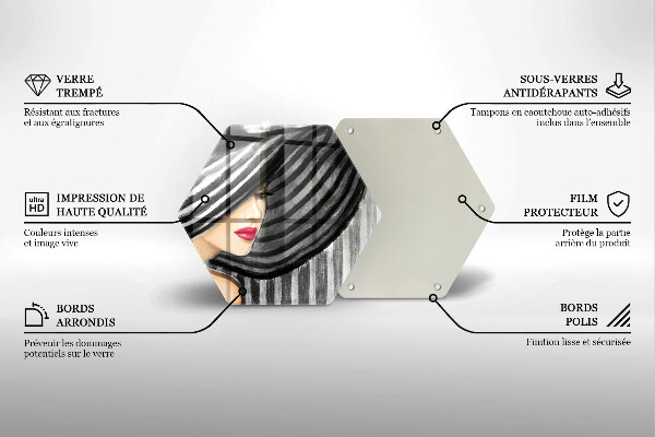 Cache plaque de cuisson Femme au chapeau