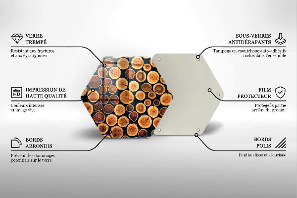 Cache plaque de cuisson Des souches d'arbres en bois