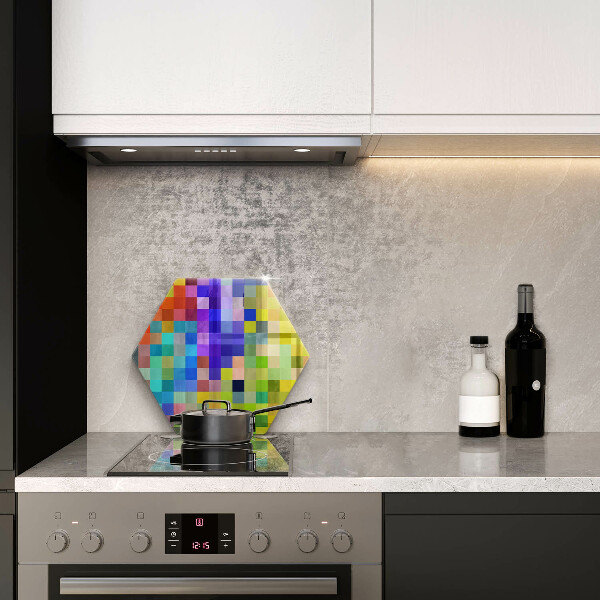 Cache plaque de cuisson Carrés de pixels colorés