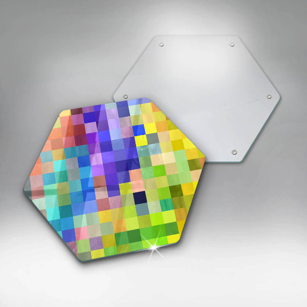 Cache plaque de cuisson Carrés de pixels colorés
