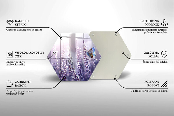 Cache plaque de cuisson Fleurs sauvages et papillon