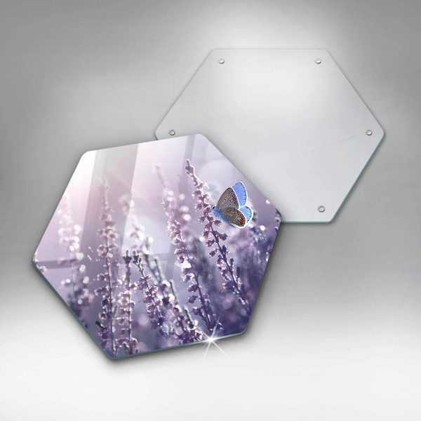 Cache plaque de cuisson Fleurs sauvages et papillon