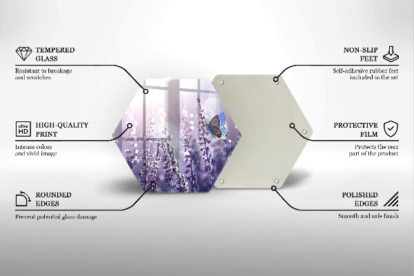 Cache plaque de cuisson Fleurs sauvages et papillon