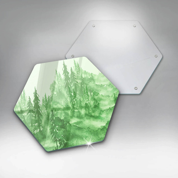Cache plaque de cuisson Forêt peinte