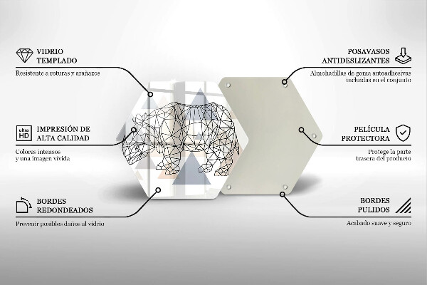 Cache plaque de cuisson Rhinocéros de dessin au trait