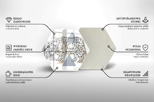 Cache plaque de cuisson Rhinocéros de dessin au trait